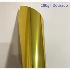 Papel Laminado Lamicote Dourado A4  **180g** - 1 Face - 10 Folhas