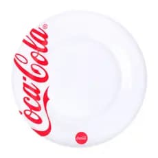 PRATO RASO DE MELAMINA COCA-COLA BRANCO 25CM