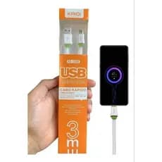 Cabo Usb Lightning Kaidi 3 metros Para iPhone 5 5c 5s 6 7 Plus SE 8 X Xr Xs Max 11 12 iPad mini 2 3 4 Air 2 iPad Pro