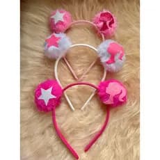 Tiara Pompom Pelúcia Novidade Inspiração Barbie