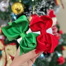 Laço de Cabelo Infantil Tiara Festas Final de Ano Natal Ano Novo Laços Brilhoso