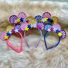 Tiara de Concha e Sereia em e.v.a brilhoso