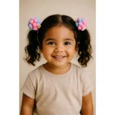 Parzinho de Cabelo com Xuxinha de Pompom colorido
