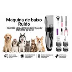 Máquina de Tosa Sem fio Silenciosa para Cães Gatos Aparador de pelos de Pets Kit Completo Profissional