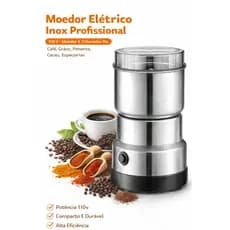 Moedor Triturador de Grãos Café Cacau Pimenta do reino  especiarias em Inox Elétrico 110v