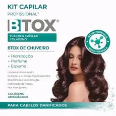 Kit Capilar Btox Plástica Capilar com Colágeno Anti Frizz Hidratação Profunda Alinhamento Brilho Intenso