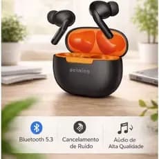 Fone de Ouvido Bluetooth S/ Fio TWS Smart Touch Troca Músicas Atende chamadas Cancelamento de Ruído Microfone integrado
