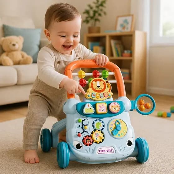Andador Infantil Musical Educativo Atividades Interativas Branco Colorido Seguro Aprendizagem