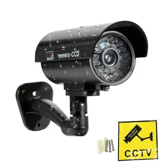 Impermeável Fake CCTV Surveillance Camera, Dummy Camera, Piscando Red LED Light, Segurança ao ar livre e interior