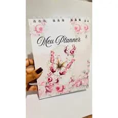 Planner Diário Personalizado A5 – Bloco de Organização – Floral Borboleta – Papelaria Criativa – Agenda Permanente