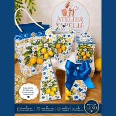 Kit Festa Costa Amalfitana Luxo Personalizada | Limão Siciliano | Decoração Aniversário Feminino Adulto | Lembrancinhas