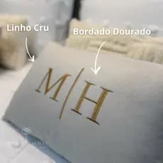 CAPA Para Almofada Personalizada Bordada Baguete Linho Veludo Casa Cama Posta Decoração