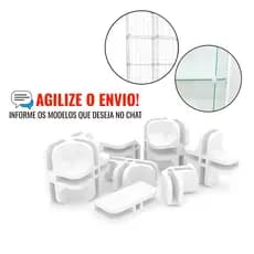 Kit 50/100 de Conectivo Conector para Tela Aramada ou Balcão de Vidro 4mm
