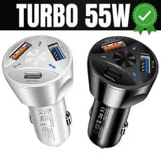 Carregador Veicular Universal Turbo com 3 USB e 1 Porta QC3.0, Carregamento Rápido para Celulares
