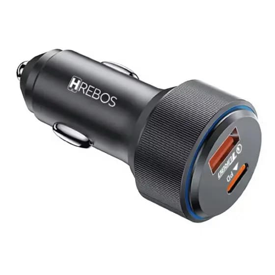Carregador Veicular Turbo Duplo | Tipo C 30w + USB 18w | Android iOS iPhone Lightning NFe Anatel