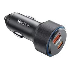 Carregador Veicular Turbo Duplo | Tipo C 30w + USB 18w | Android iOS iPhone Lightning NFe Anatel