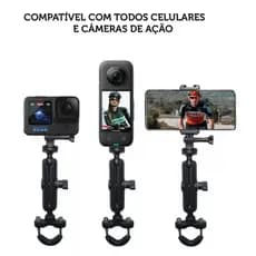 Suporte Barra Guidão Bike Moto 360o Câmera Gopro E Similares