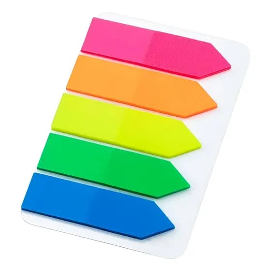 Marcador de Página Seta BRW 12x44mm 5 Cores NEON - FL0001