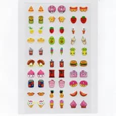 60 adesivos de unha 3D kawaii PRÉ PRONTO - modelo 542-4 frutas frutinhas fofo fofinho