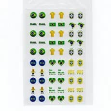 60 adesivos de unha 3D Brasil PRÉ PRONTO - modelo 545-4 copa do mundo futebol hexa