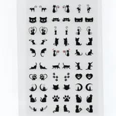 60 adesivos de unha 3D gato gatinho PRÉ PRONTO - modelo 548-4 pet lovers gatos gatinhos preto