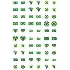 60 adesivos de unha 3D Brasil PRÉ PRONTO - 795-2
