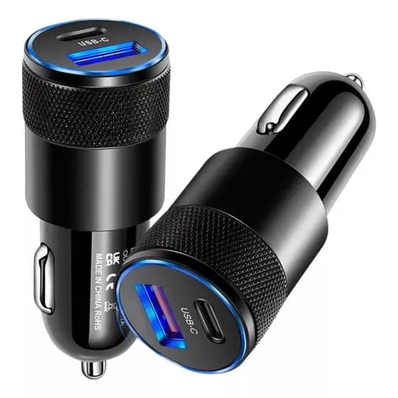 Carregador Veicular Turbo USB e Tipo-C Turbo 4 Portas Carregador Para Carros Turbo - Envio Imediato