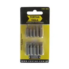 Jogo de Bits Fenda p/ Parafusadeira 10pçs Fertak