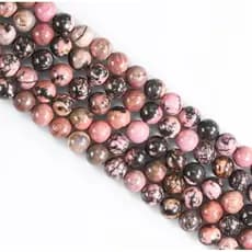 Fio de Pedras Naturais RODONITA – 8mm - 45 pedrinhas