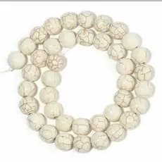 Fio de Contas Hawlita Marfim 8mm - aprox. 48 pcs