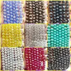 Fio Cristal Vidro Facetado Flat 10mm-aprox. 70 pcs