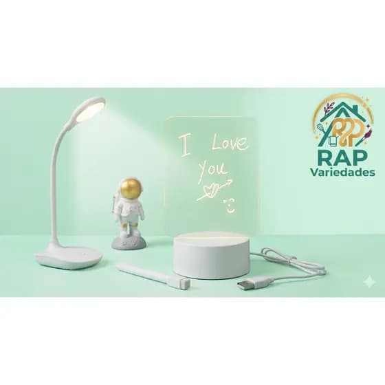 Luminária Led Escrever De Caneta Lousa Quadro Mesa Anotações