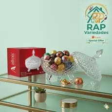 Potiche Decorativo De Vidro Roma 9,5cm Baleiro Allmix