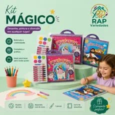 Unicórnios  de Colori com Giz de Cera e Aquarela,  Mundo Mágico