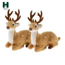 [tachiuwa21] 2 Peças Simulação De Natal Deitado Sika Veado Rena Fada Jardim Adereço Em Miniatura