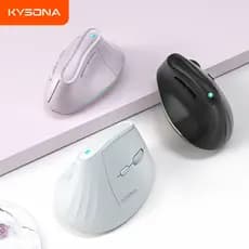 Mouse Sem Fio 2.4G Bluetooth Design Ergonômico De Modo Duplo Vertical Mause Botão Mudo Com Teclas Laterais DPI Ajustável