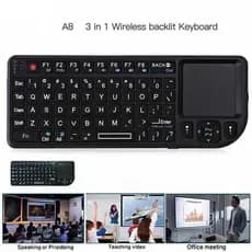 Teclado Sem Fio Com Touchpad 2.4G 7 Cores Retroiluminado 3 Em 1 Mini Multimídia Portátil Para Android TV Box PC