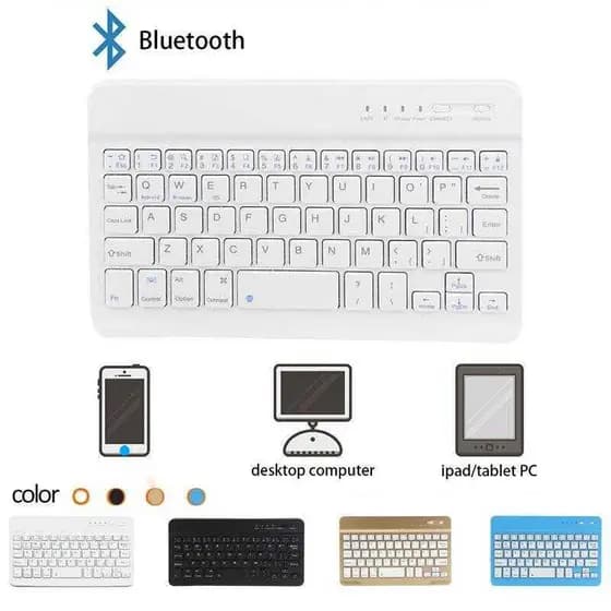 Teclado Sem Fio Ultra Fino Portátil Min Computador Bluetooth Universal Para Android Tablet PC Windows Macbook