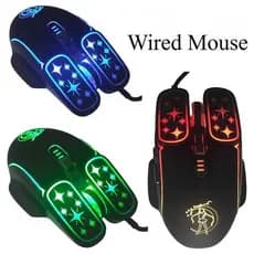 Mouse Com Fio RGB Colorido 7200DPI Ergonômico Óptico Para Jogos De Computador PC Laptop Tablet Telefones Celulares