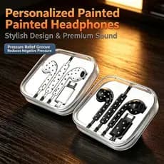 Fones De Ouvido Leves Com Estampa De Estrela Tipo C , Redução De Ruído , Confortáveis , Fio Controle Para Jogos , Música