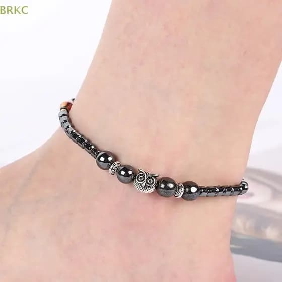 BRKC Perda De Peso Ímã Tornozeleira Para Mulheres Homens Coruja Animais Pedra Pulseira Magnética Alívio Da Dor Emagrecim