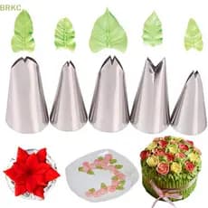 BRKC Conjunto De 5 Peças De Bicos De Folhas , Pontas De Pastelaria De Confeiteiro Inoxidável Para Decoração De Bolo