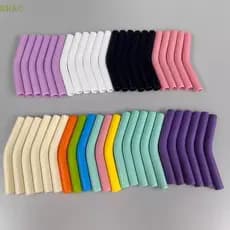 BRKC 6 Pçs/Set Capas De Palha De Silicone Macio Canudos Dicas Apto Para Bicos Aço Inoxidável Reutilizáveis De 9mm De Lar