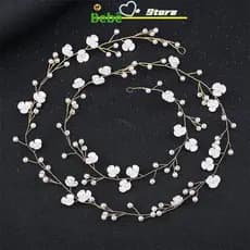 BRKC Acessórios Para Cabelo De Casamento De Cristal Feitos À Mão Floral Pérola Strass Enfeite De Meninas