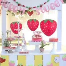 Fengjue Lanternas De Papel De Morango Decoração De Festa De Aniversário Ornamento 3D Pano De Fundo BR
