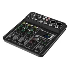 Professional Mixer 4Input Channel Instrument Mics Streaming Studio Use