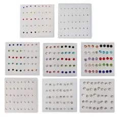 XI Brincos Hipoalergênicos Coloridos 20 Pares Nariz Lábio Falso Para Strass Stud Earr