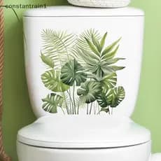 [CST] Planta Verde Tropical Tartaruga Ba Folha Parede Stier Banheiro Decoração De Armário De Sala De Estar Decalques De