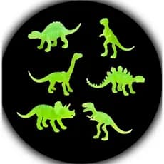 Brinquedo Dinossauro Brilha no Escuro Kit 7 Peças Infantil Jurassic | 6 Animais Jurássicos