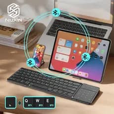 Teclado Bluetooth Dobrável Nillkin Cube Com Touchpad E Numérico-Portátil De 3 Dobras , Conecte 3 Dispositivos De Uma Vez
